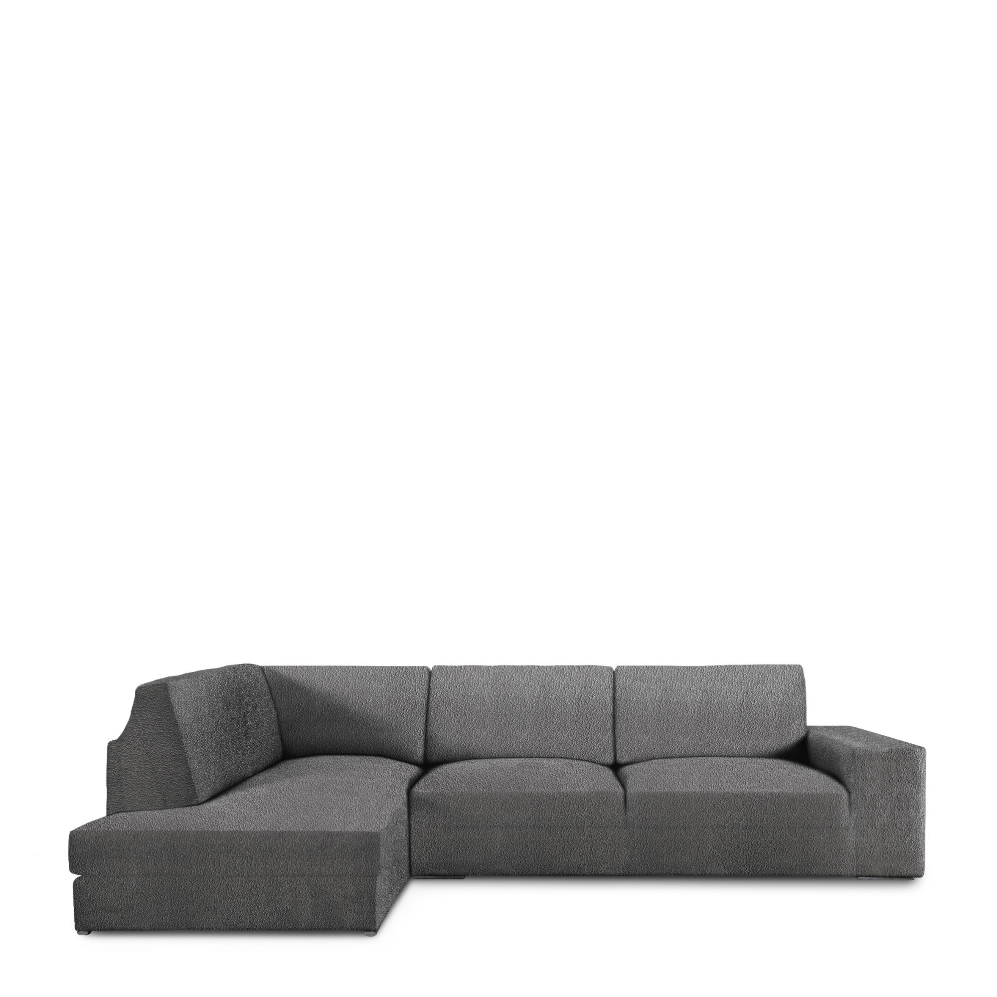 Funda cubre sofá 2 plazas lazos protector liso 120-180 cm gris oscuro  ROYALE LAZOS