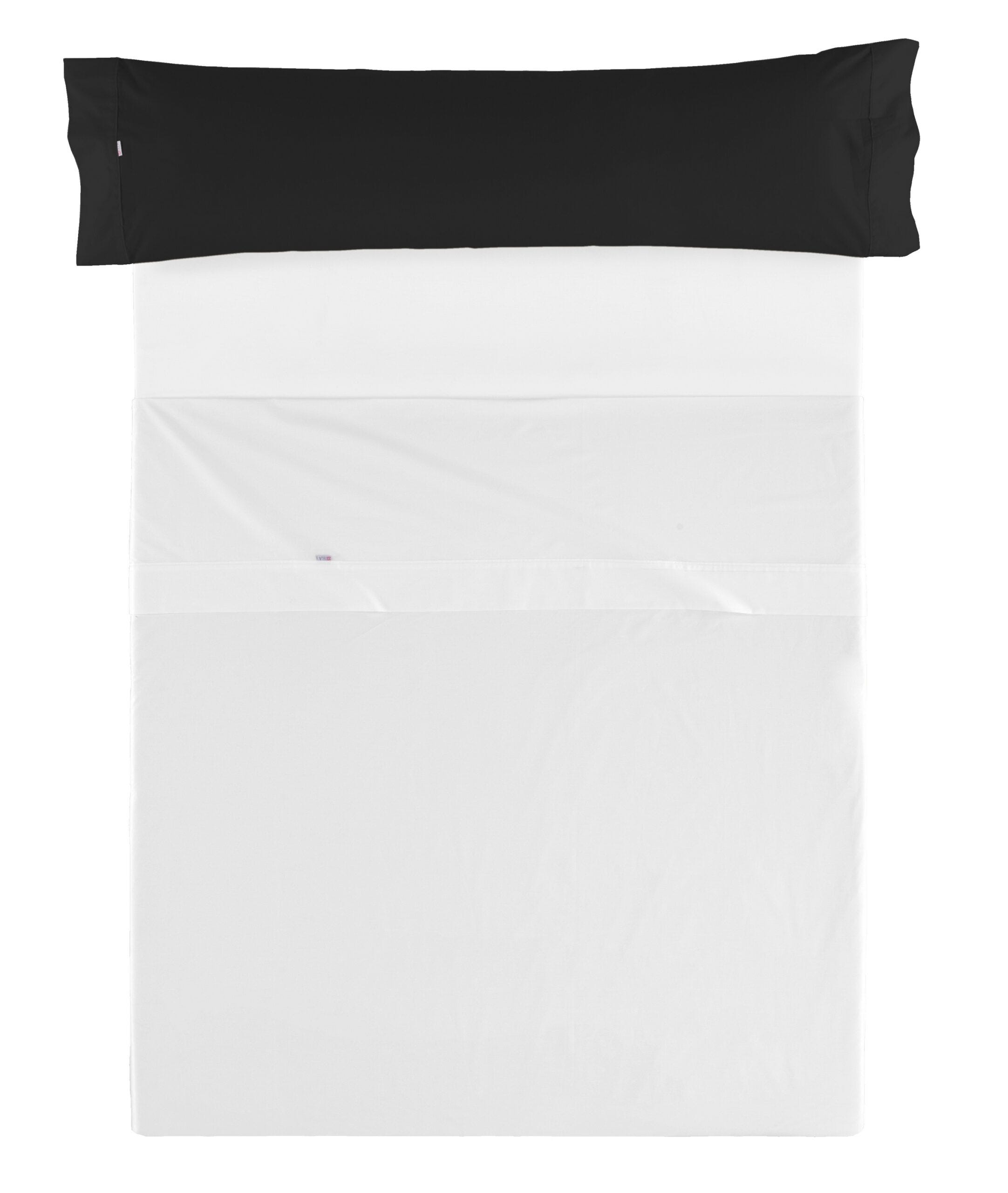 Pack de 2 Fundas de Almohada Polialgodón Color Negro 45 x 90 cm