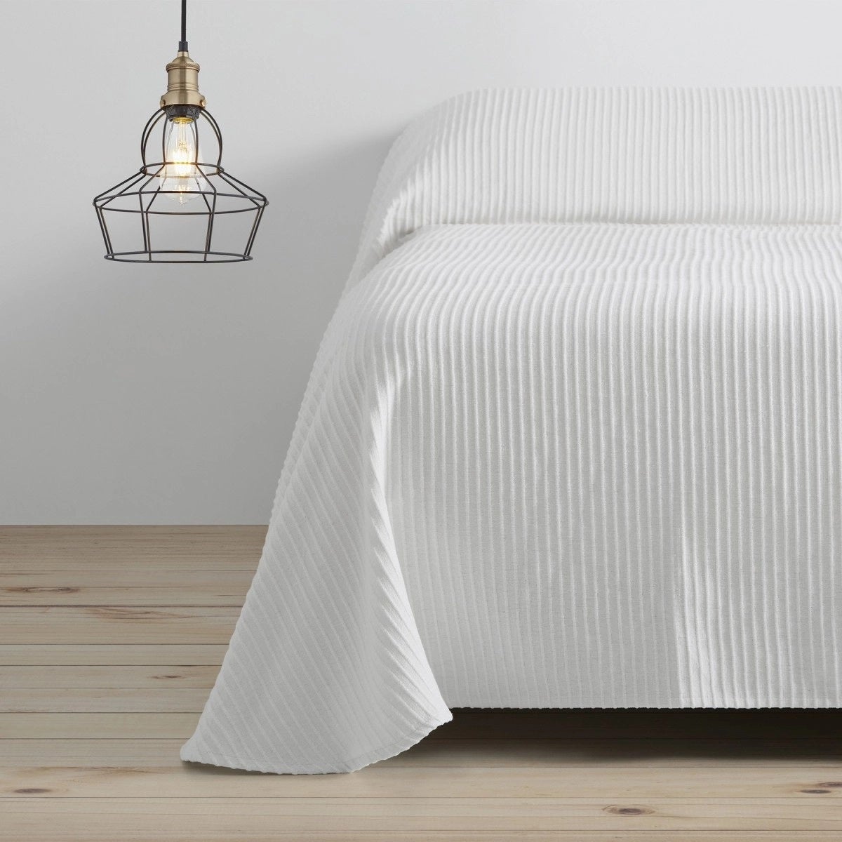 Colcha 100% Algodón Blanco 270x260 [Cama 180] DASH