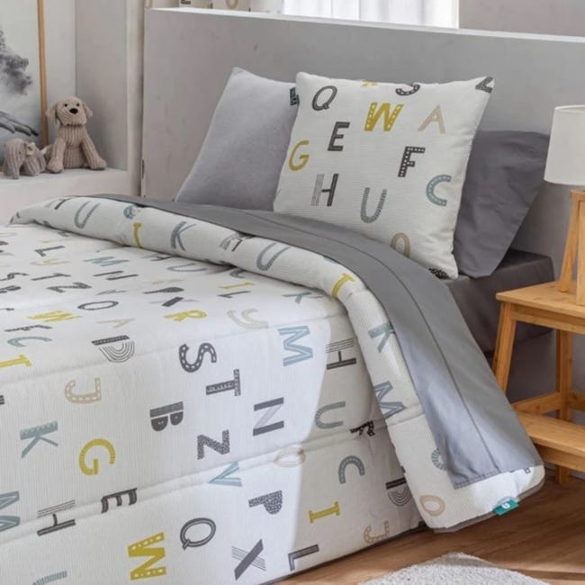 Edredón Conforte Infantil Letras para cama de 90 cm