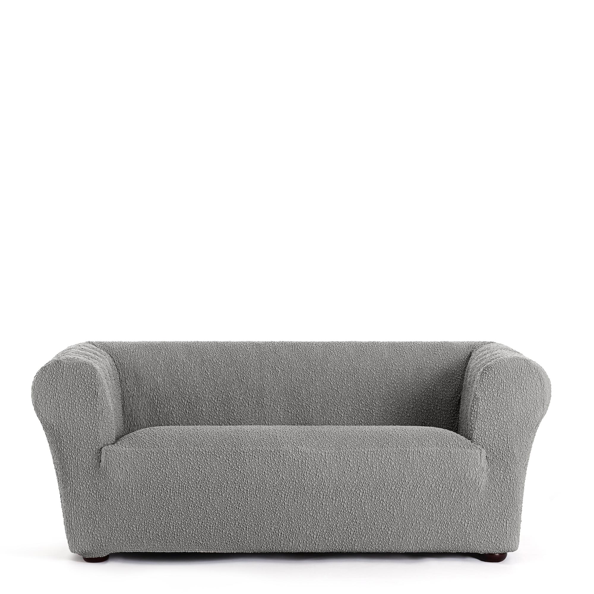 Funda de sofá antimanchas con chaise longue color liso naranja claro