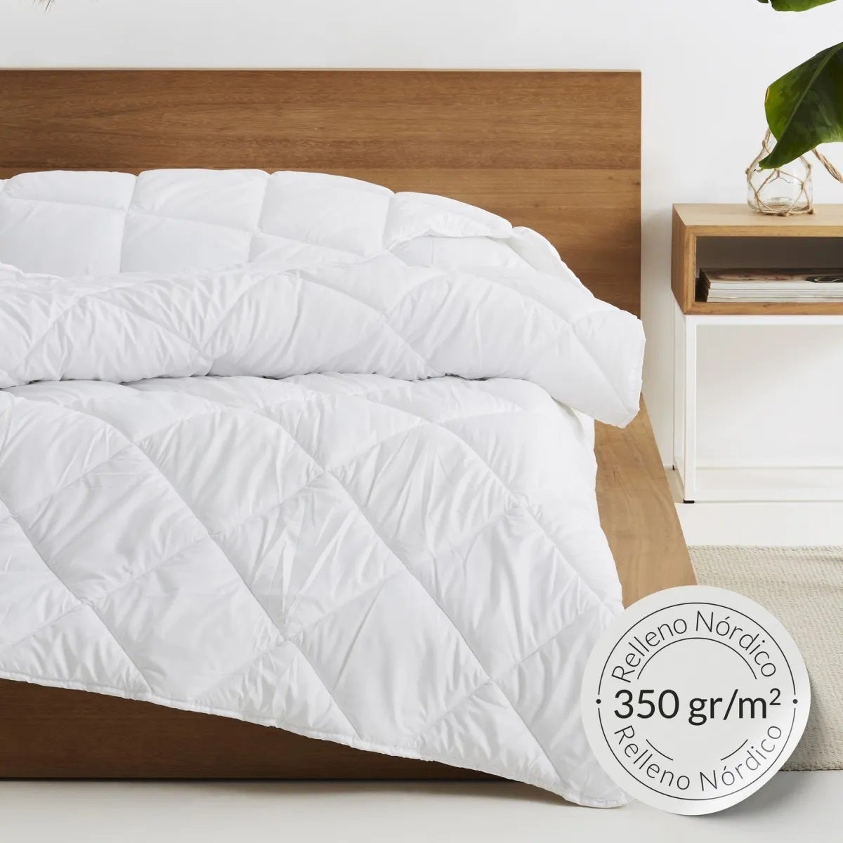Relleno nórdico de microfibra tacto pétalo fibra hueca siliconada 350 gr/m2 para cama de 200 cm