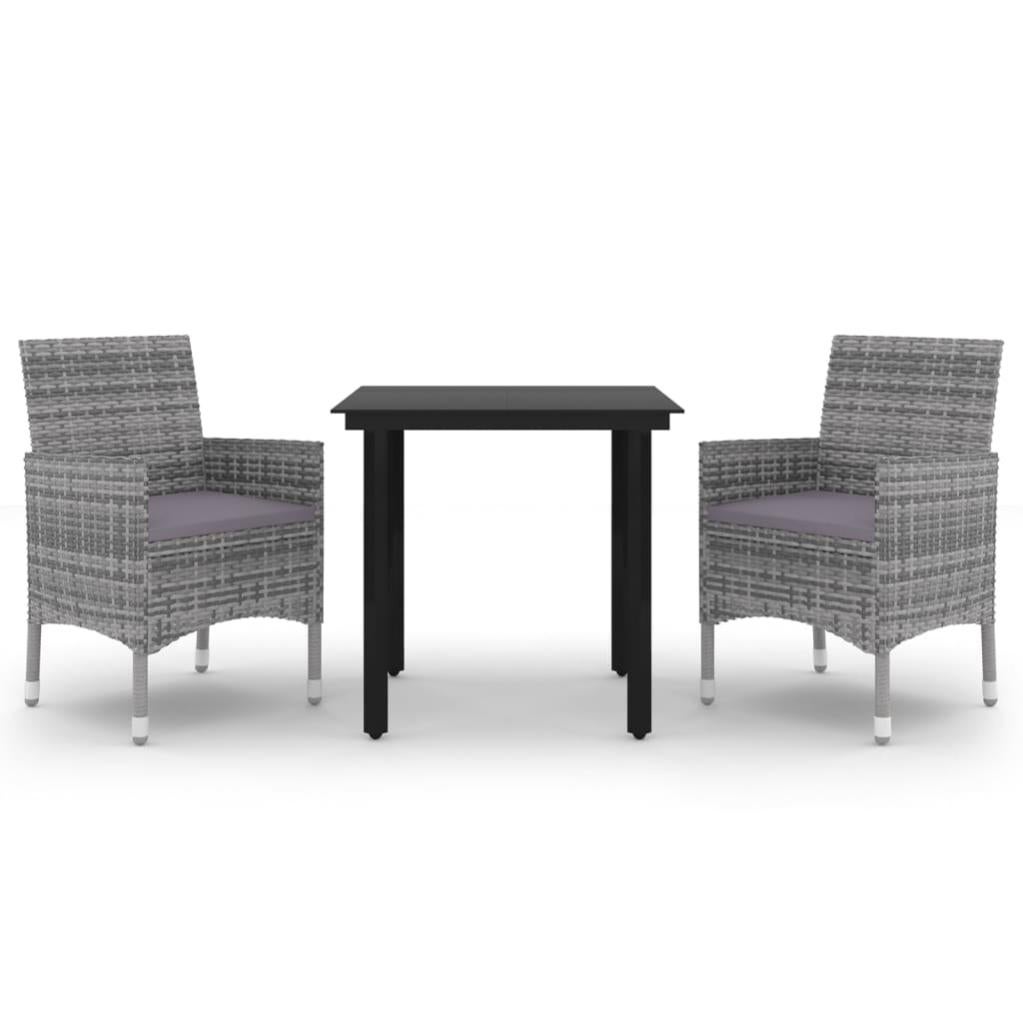 Belord Cuscini Da Giardino Con Fodera Rimovibile - 1 Paio (seduta 55x61 Cm, Schienale) - Grigio, Per Esterni