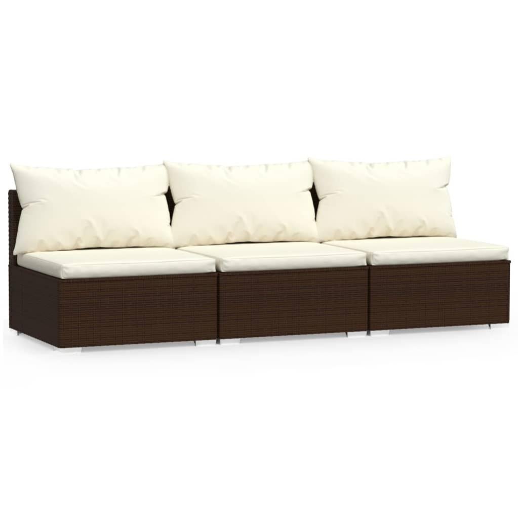Cuscini Per Divanetto In Vimini 3 Pezzi - Rosso - Impermeabili UV - 1 Loveseat 112x48cm E 2 A U 48x48cm
