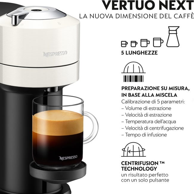 De Longhi ENV 120.W Macchina Caffè Espresso Capsule Nespresso Nero Bianco  Nespresso Vertuo