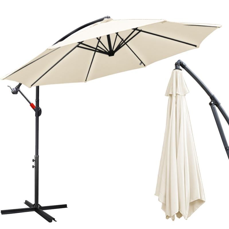 Ombrellone Da Giardino Indiano Vintage - Diametro 1.8m, Altezza 2.6m - Ricamato, Con Base