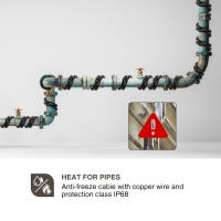 Cavi Termici Per Tubi, Ci-Fotto Cavo Di Riscaldamento Autoregolante Con Termostato Incorporato Per Protezione Di Tubi Dell'acqua, Tubi Di Casa In Metallo/Plastica, Abbeveratoi Per Pascoli (3M, 17W/M - Foto 9