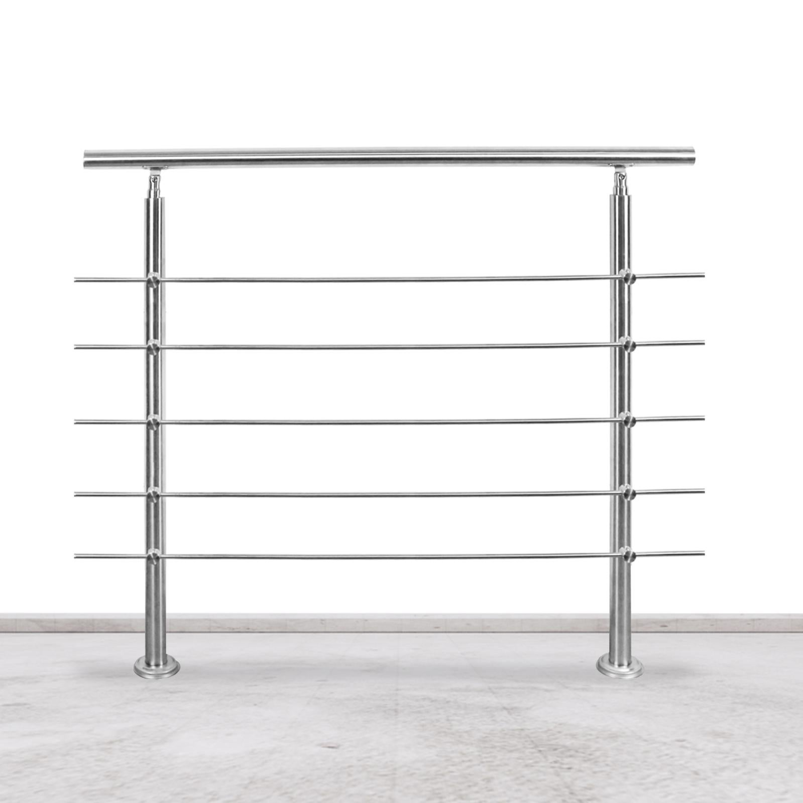 Corrimano In Acciaio Inox Per Scale - 80 Cm Con 3 Barre Trasversali, Per Interni Ed Esterni - Foto 14