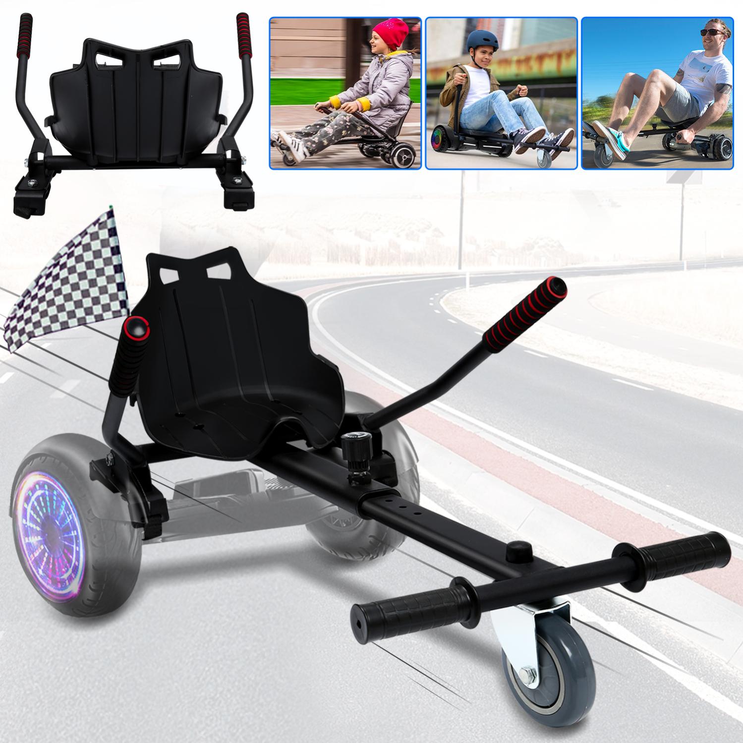 Sedile Per Hoverboard Wiltec Ergonomico Regolabile – Telaio In Acciaio 120kg, Compatibile Con Ruote 16,5–25,4 Cm, Per Kart Elettrico