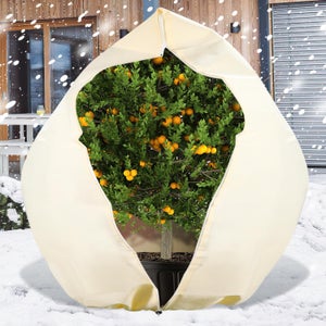 Voile D'hivernage Pour Plantes Extérieures - 250x360 Cm - Avec Zip Et Cordon - Protection Contre Le Gel Et Le Vent - Réutilisable