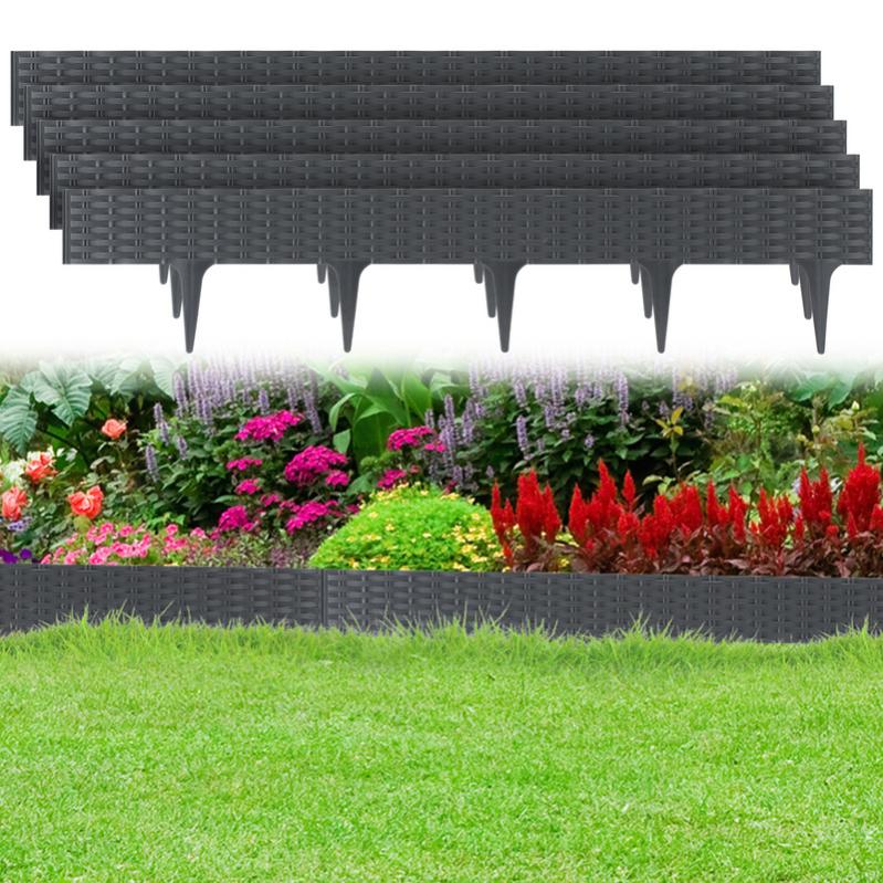 Bordo per prato in plastica, 50 pezzi, 12,5 m, bordo da giardino