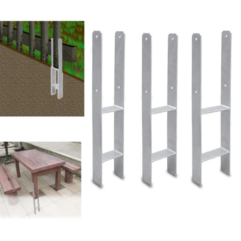6 x Supporto per palo di ancoraggio H Ancoraggio per palo zincato a caldo 600MM Ancoraggio per 6 x Supporto per palo di ancoraggio H Ancoraggio per palo zincato a caldo 600MM Ancoraggio per
