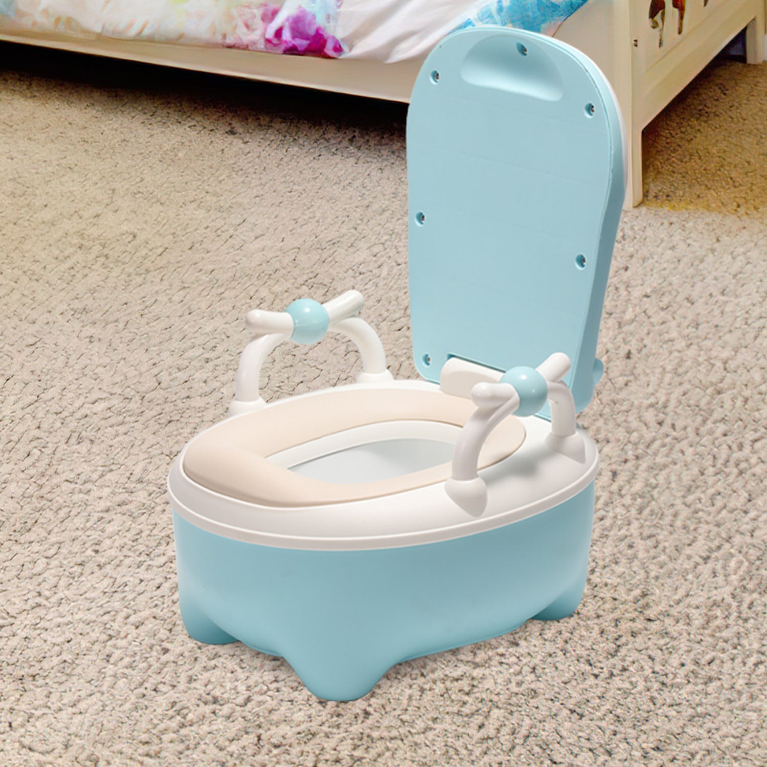 Pot pour enfant, toilette pour enfant, siège de toilette pour enfant avec  poignées et fonction antidérapante Bleu