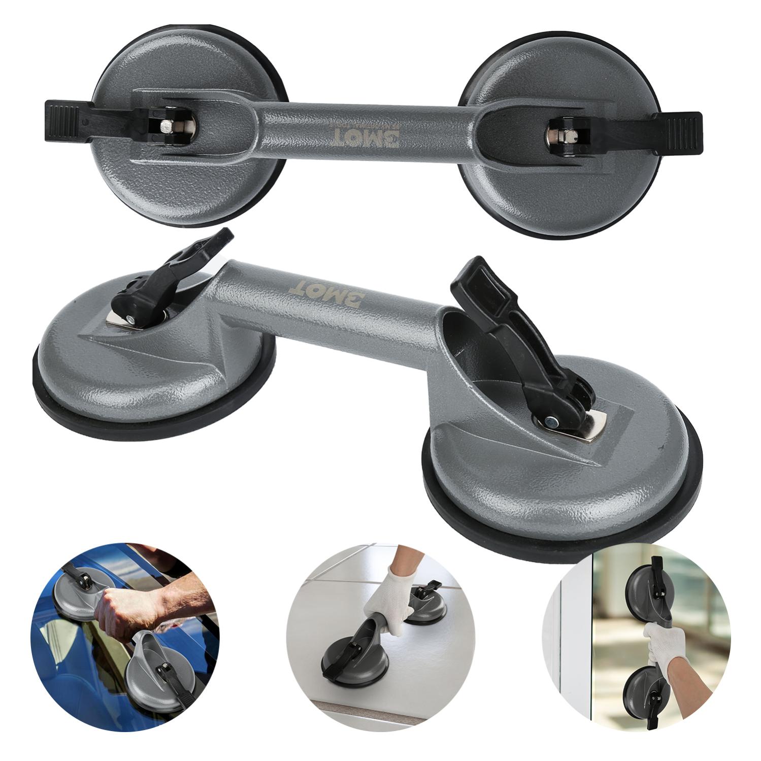 Ventose Per Piastrelle E Vetro - 2 Pezzi In Alluminio - Portata 100 Kg Orizzontale / 80 Kg Verticale - Foto 2