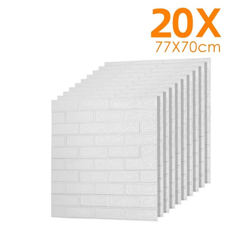 20 pièces d'autocollants de carreaux de mur auto-adhésifs stéréo 3D 70*77cm  mur décoratif imperméable et résistant à l'humidité