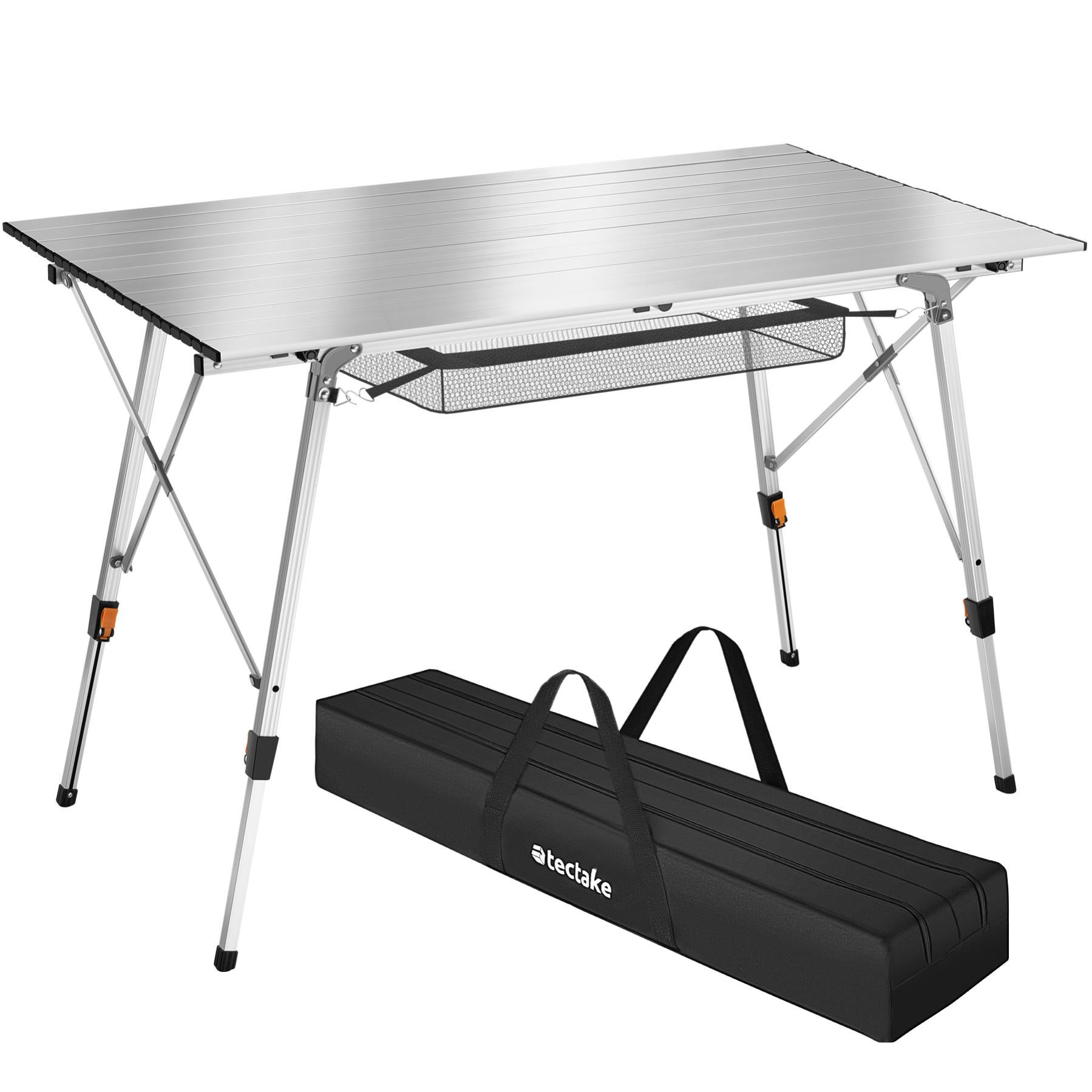 Tectake Table de camping pliante Bastian en Aluminium, réglable en