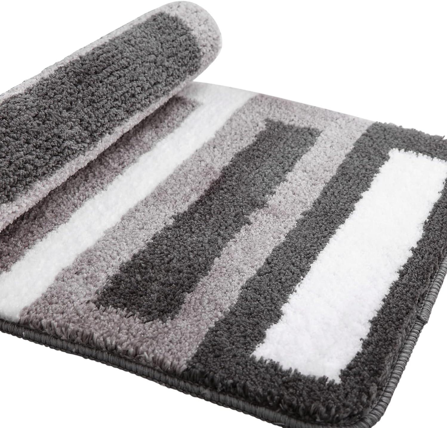 Tapis De Bain Antidérapant Lavable Tapis De Salle De Bain Noir Tapis
