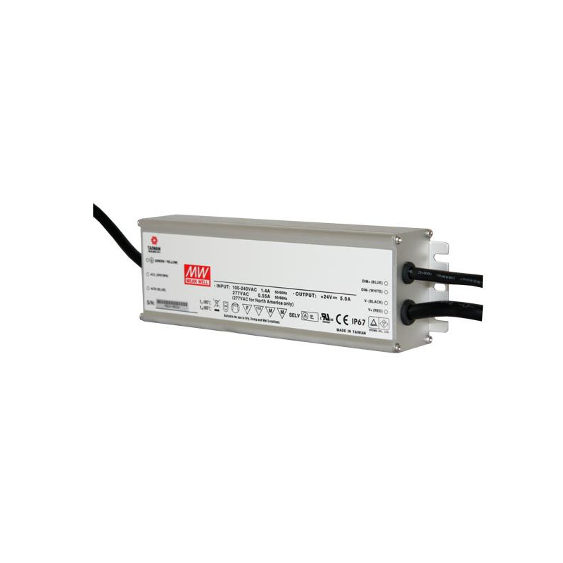 Transfo 24VDC 480W IP67 DIM 1-10 Alu MeanWell HLG-480H-24B | Leroy Merlin