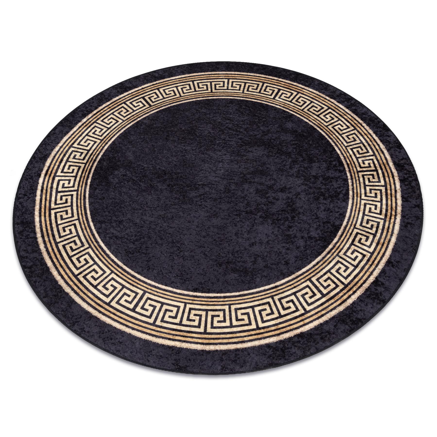 Lot De 4 Tapis Gitans Lavables Romains, Design Grec, Beige, Antidérapants