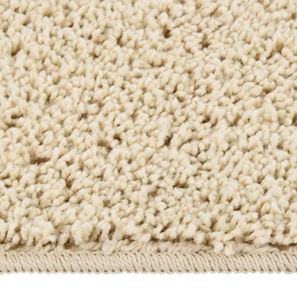Lot De 4 Tapis Gitans Lavables Romany - Design Pensée, épais, Antidérapant, Crème/gris Foncé