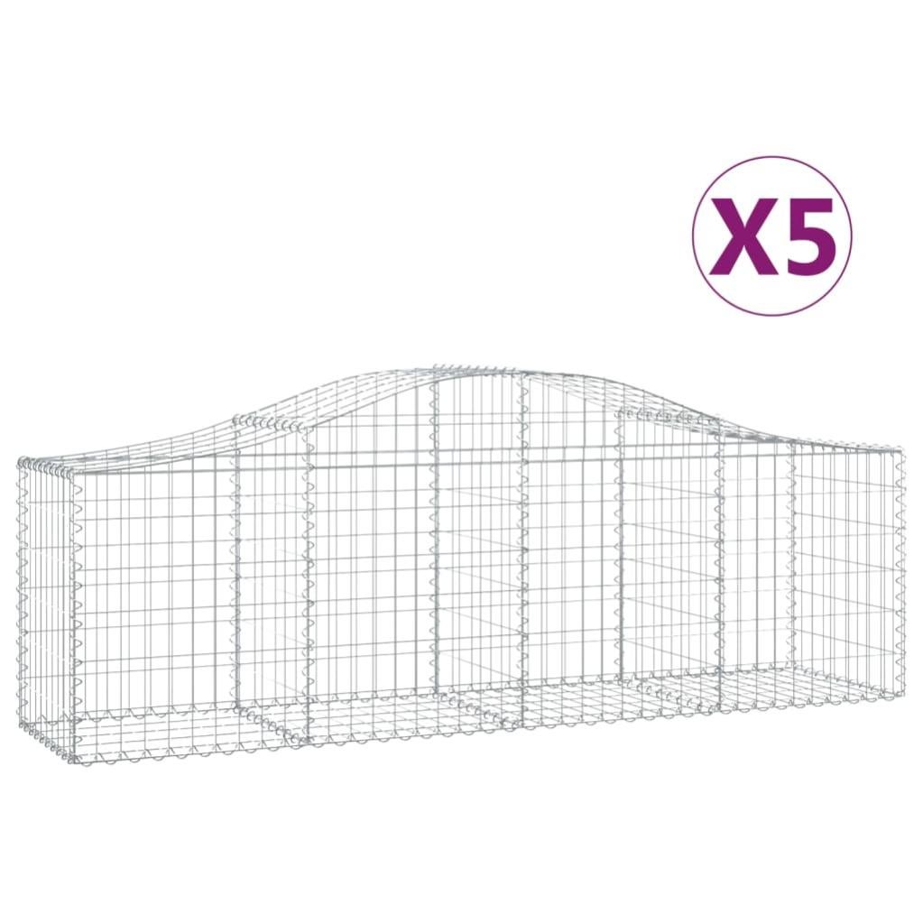 Cestini per gabbioni ad arco 5 pz 200x50x60/80 cm Ferro zincato | Leroy