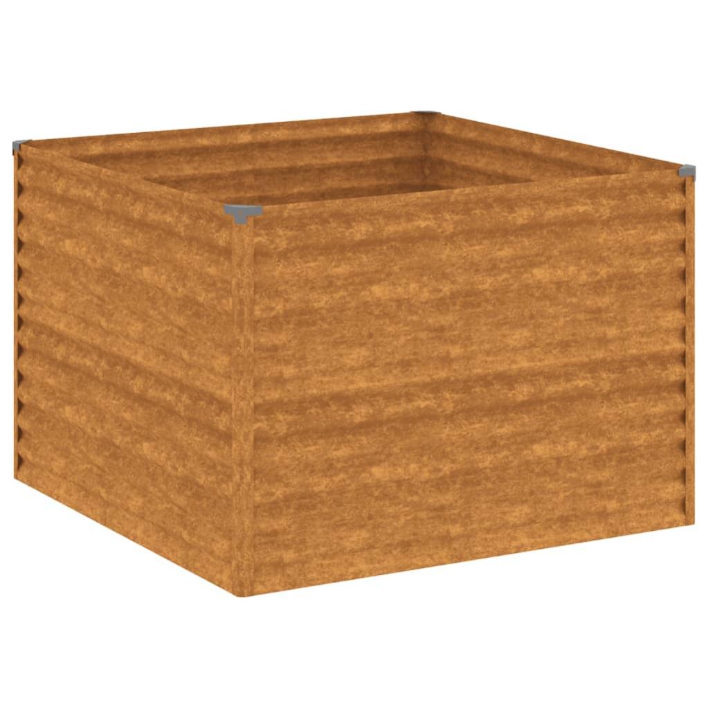 Aiuola rialzata da giardino Rusty 100x100x77 cm in acciaio corten