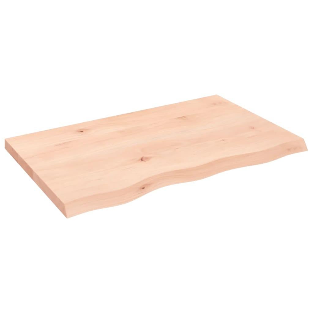 Piano Del Tavolo In Rovere Massello 80x60 Cm – Fai Da Te, Bordo Vivo E Finitura Grigio Scuro - 2