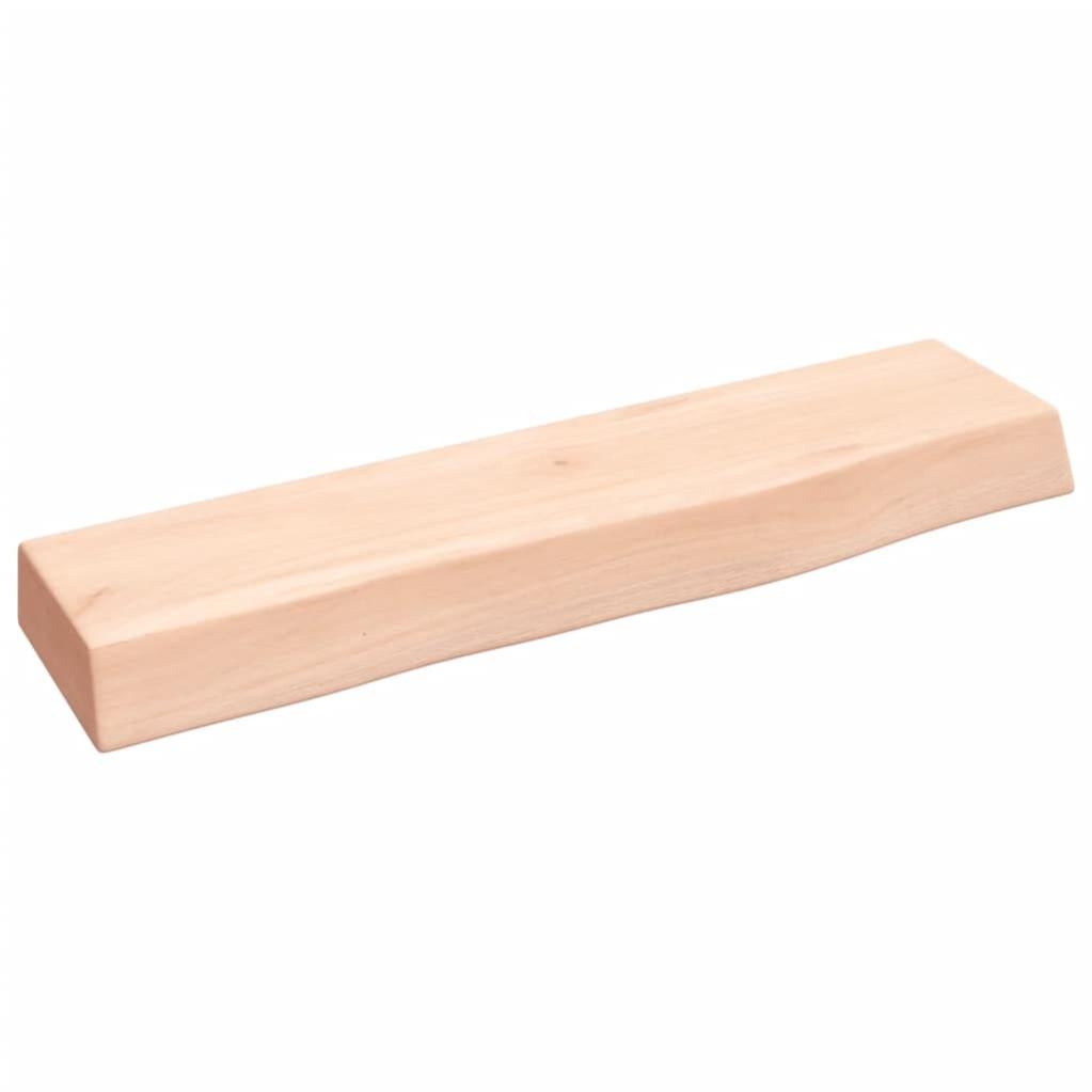 Mensola A Muro 40x10x4 Cm In Legno Massello Di Rovere Non Trattato - 5
