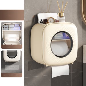 Porte-papier toilette paresseux, support de rouleau de papier toilette,  support de rangement mural noir, peut contenir 7 rouleaux supplémentaires