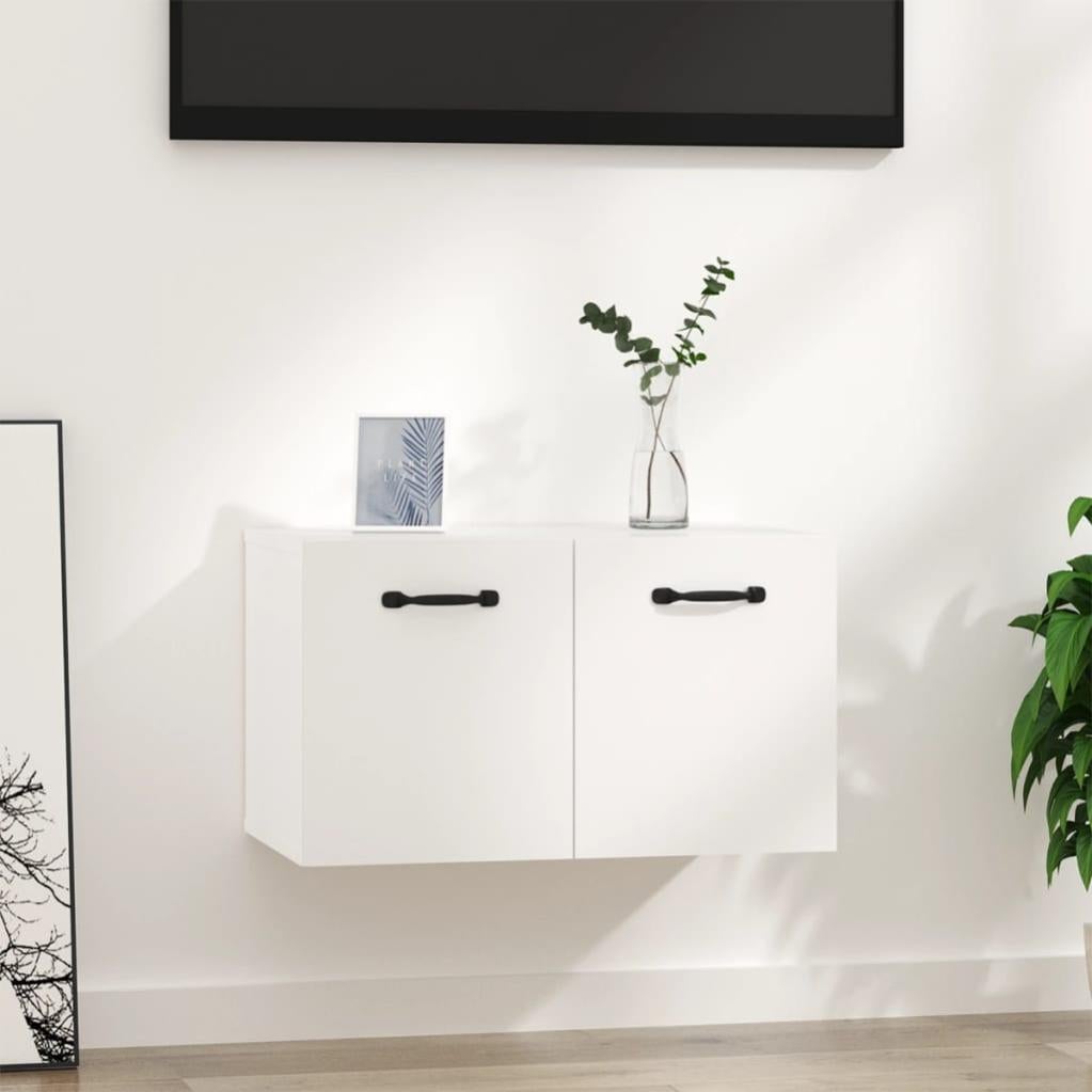 Armoire Murale Higsose 60x31x70 Cm - Blanc Brillant, Rangement Salle De Bain