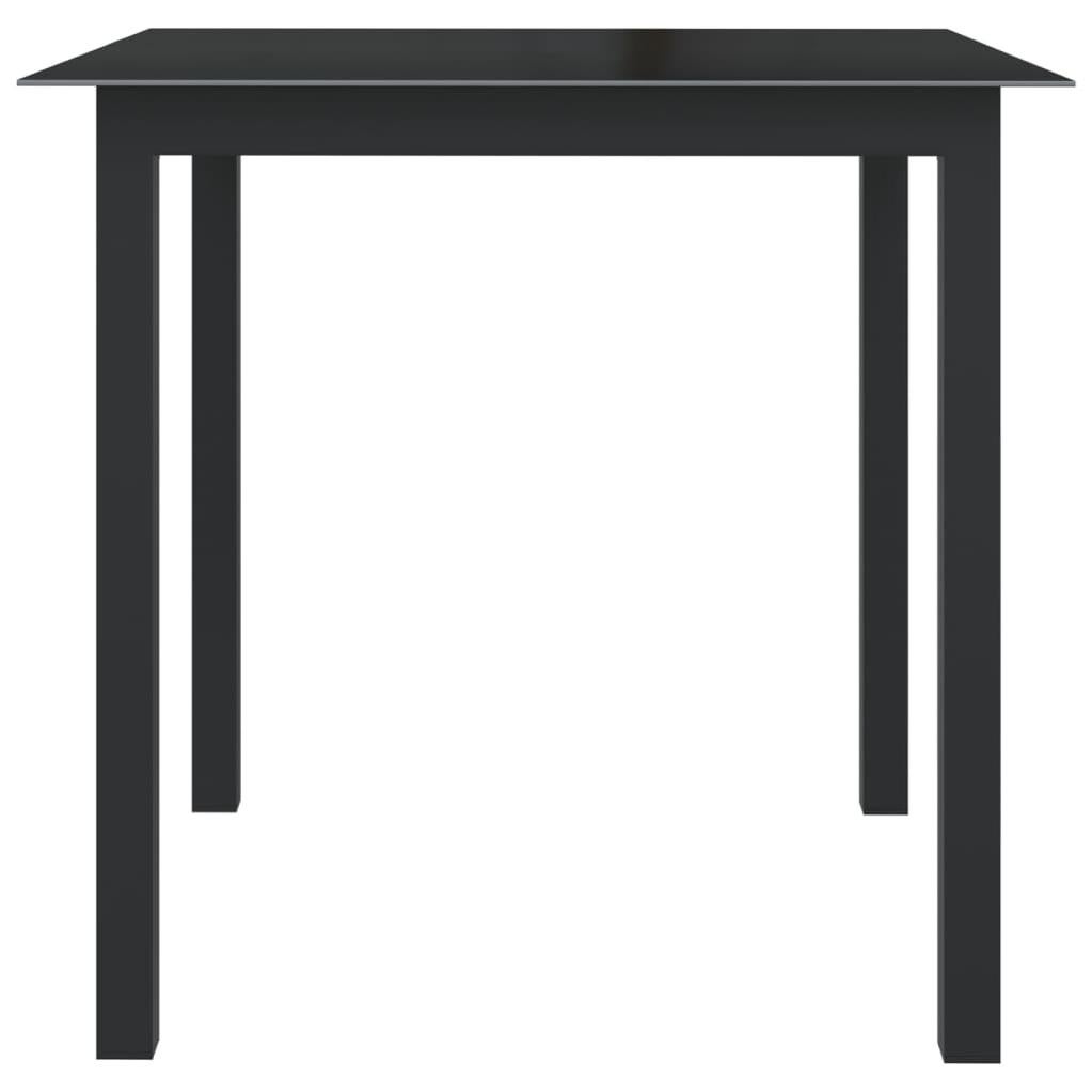Table de jardin Noir 80x80x74 cm Aluminium et verre Leroy Merlin