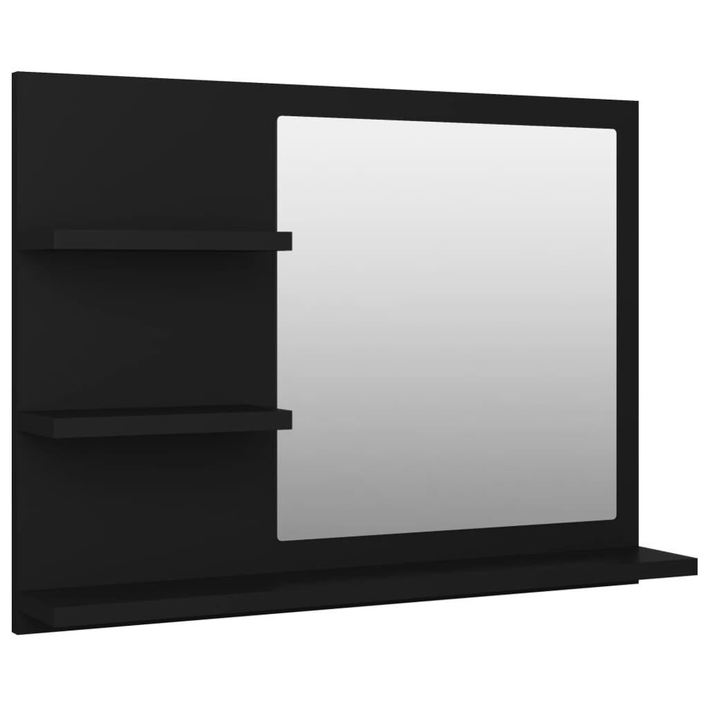 VidaXL Specchio Da Bagno Con 3 Mensole In Legno Multistrato - Bianco, 60x10,5x45 Cm, Montaggio A Parete