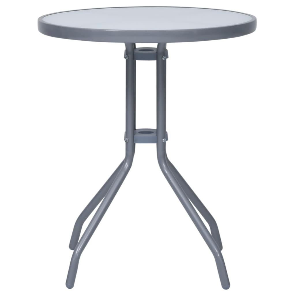 Table de jardin Gris clair 60 cm Acier et verre Leroy Merlin