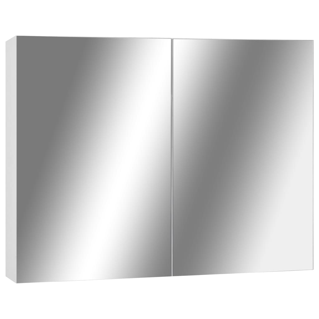 Armario de espejo de baño MDF blanco brillante 80x15x60 cm - referencia  Mqm-331532