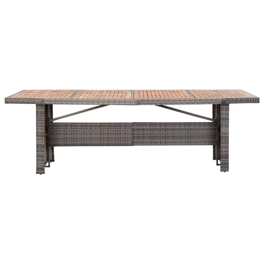 Tavolo da giardino 190x90x75 cm in poly rattan e legno di acacia nero