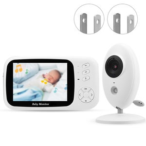 Cámara de vigilancia para bebés wifi de 4,5 pulgadas, 8 LED infrarrojos,  audio bidireccional, recordatorio de sincronización
