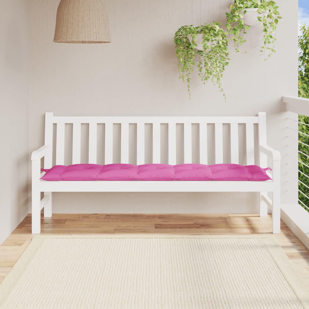 Cuscino per panca da giardino rosa 180x50x7 cm in tessuto oxford