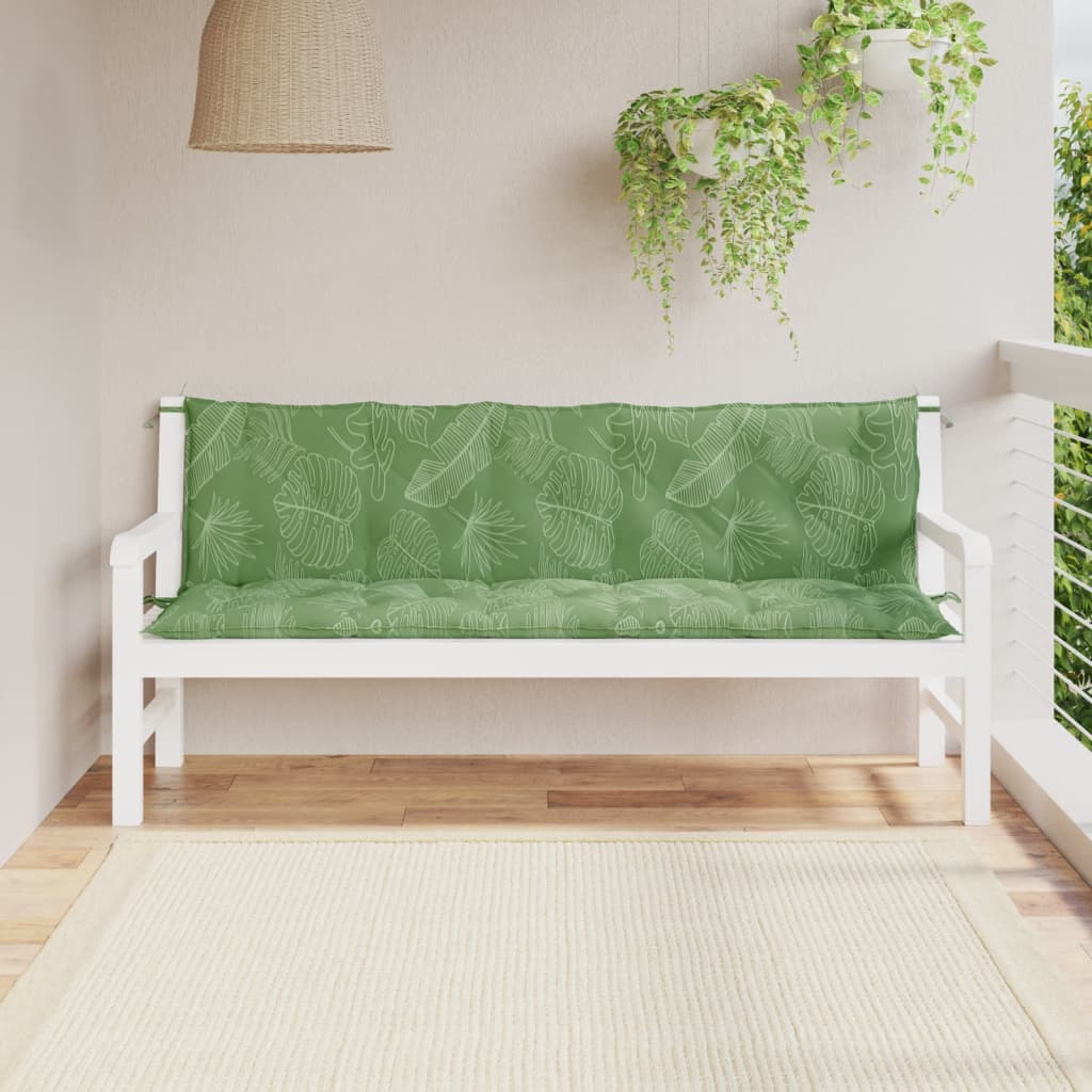 Cojines para banco de jardín 2 piezas tela oxford con estampado de hojas