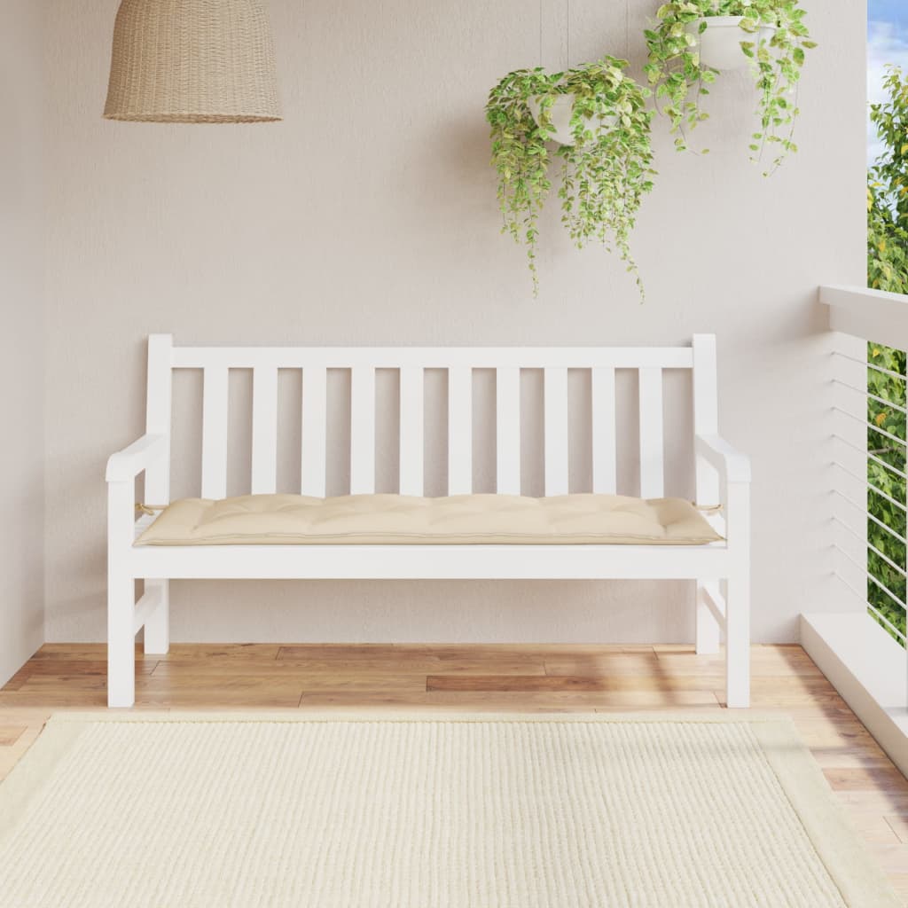 Cojín para banco de jardín beige tela oxford 150x50x7 cm