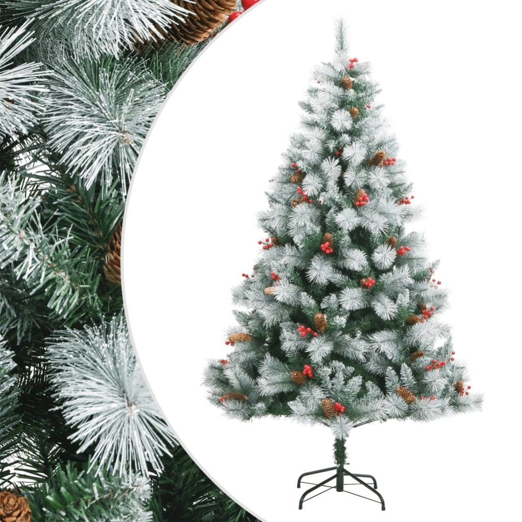 VidaXL Albero Di Natale Artificiale Con Set Palline LED E Pigne 210 Cm - 7
