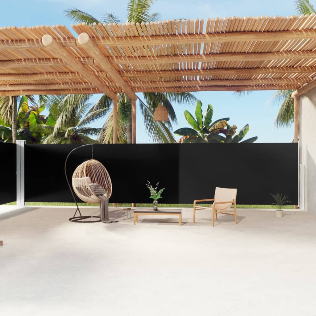 Toldo Lateral Retráctil de Exterior, 300 x 160 cm, Toldo Lateral Protección  Solar, UV y Viento para Balcón, Terraza, Jardín(Negro): : Jardín