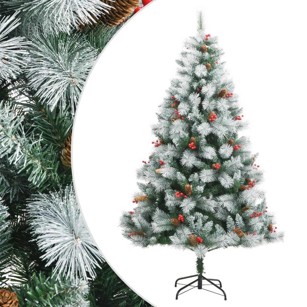 Albero di Natale artificiale con pigne e bacche 210 cm
