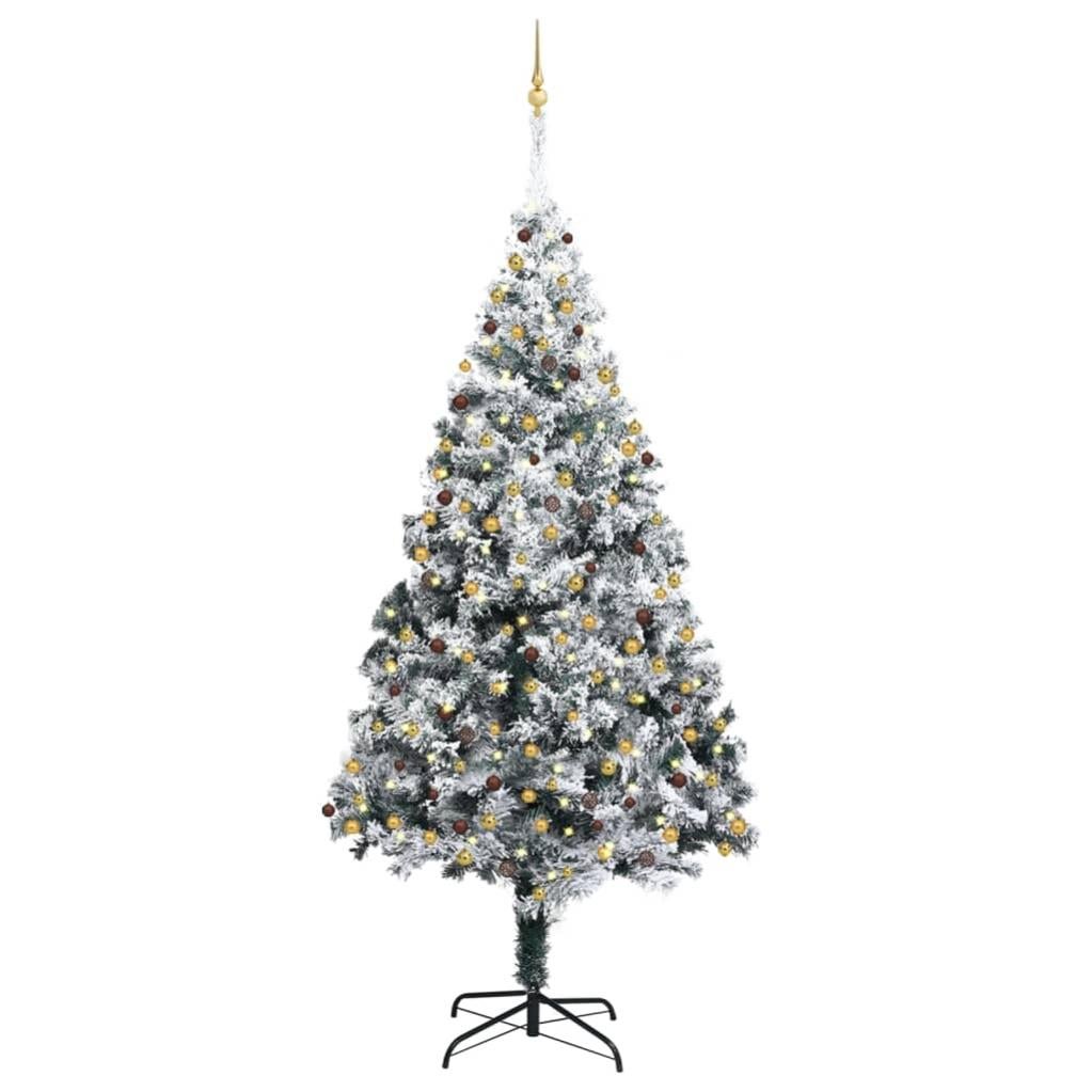 Albero di Natale artificiale 150 LED e fiocco di neve 120 cm