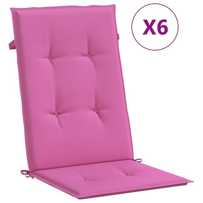 Cuscini per sedia con schienale alto, 6 pezzi, in tessuto con