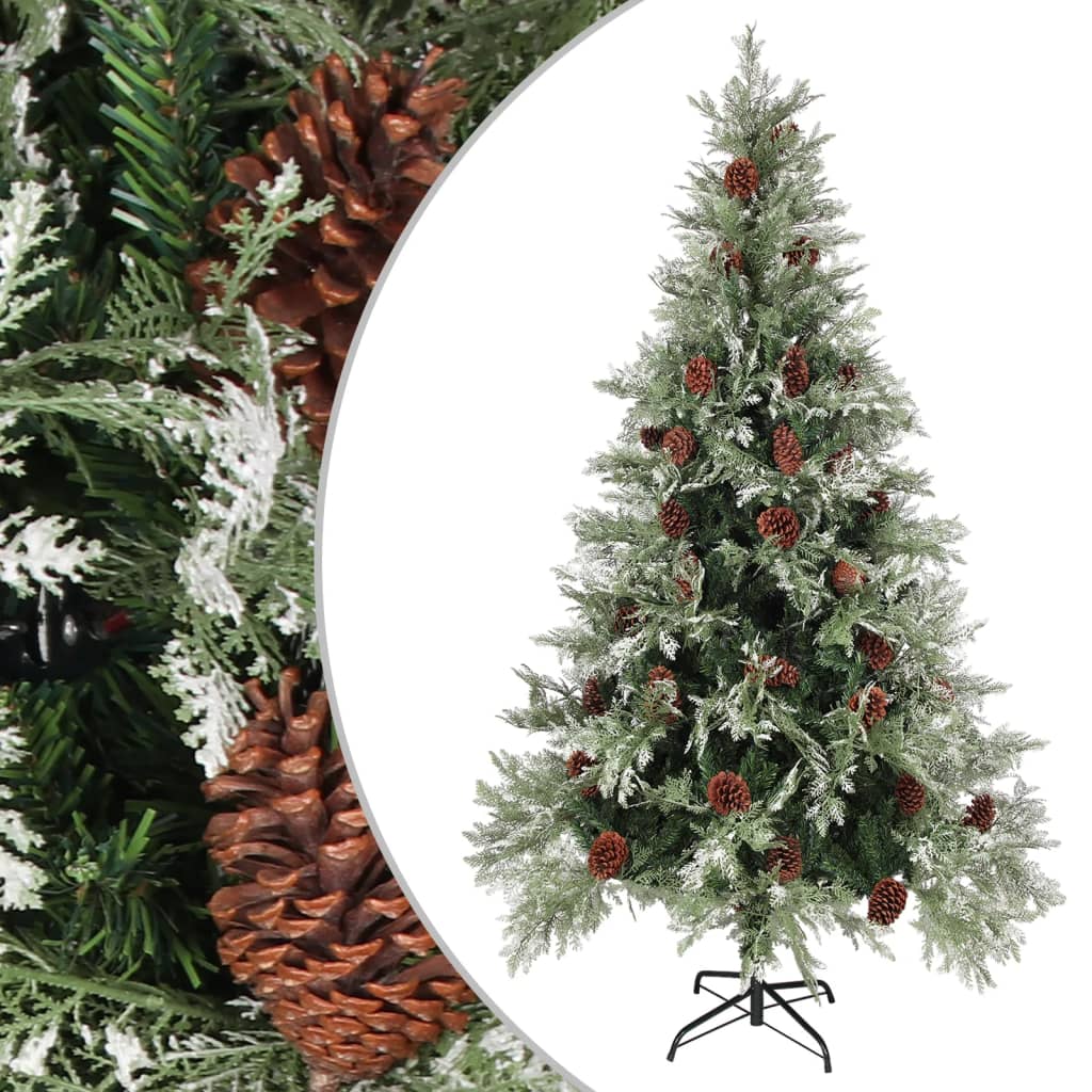 ALBERO DI NATALE FOLTO ARTIFICIALE 210CM VERDE CON PIGNE 900 RAMI