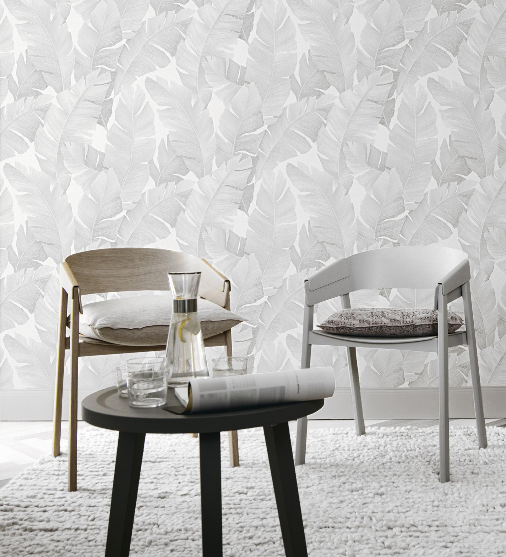 Papier peint géométrique bleu jaune Argent Métallisé Holden Décor Brillant Trident | FR
