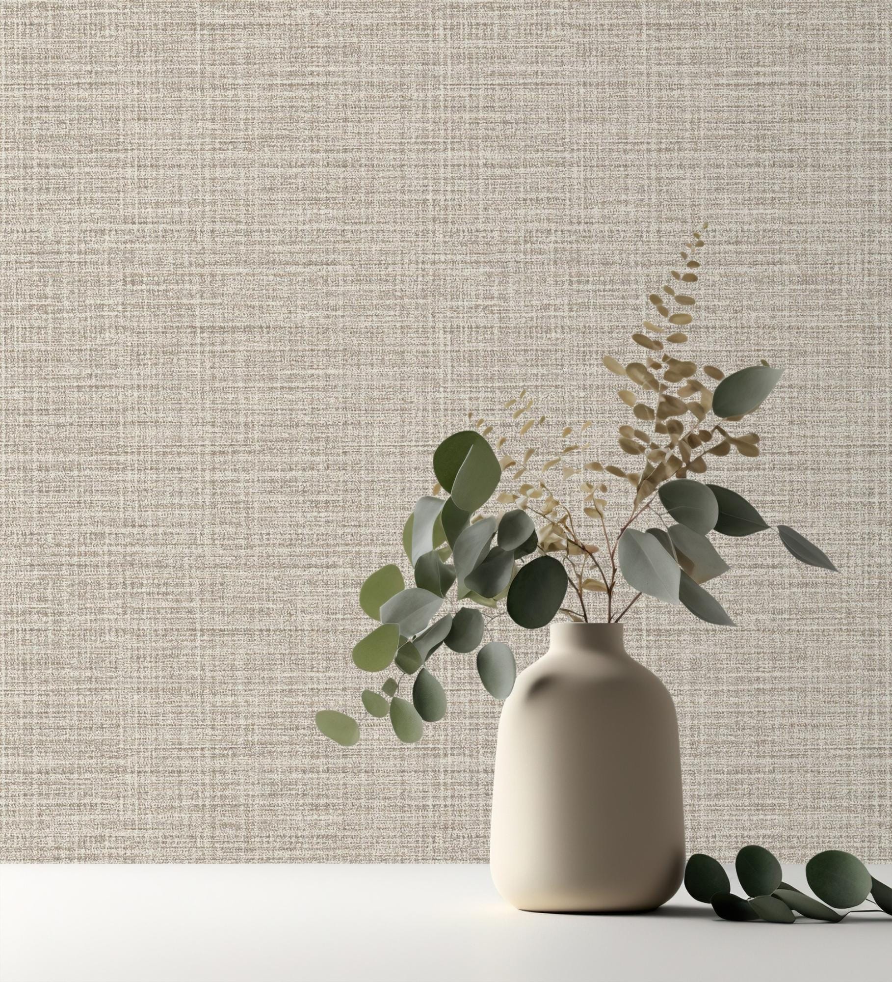 Papel pintado imitación tela de rafia con textura en relieve - Maison ...