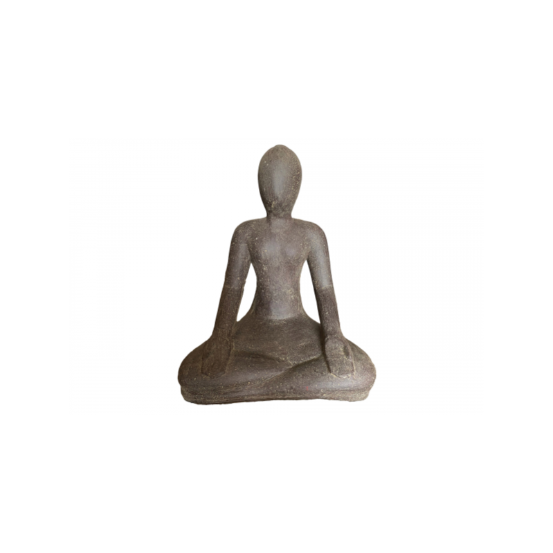 Statue jardin femme yoga Gris Leroy Merlin