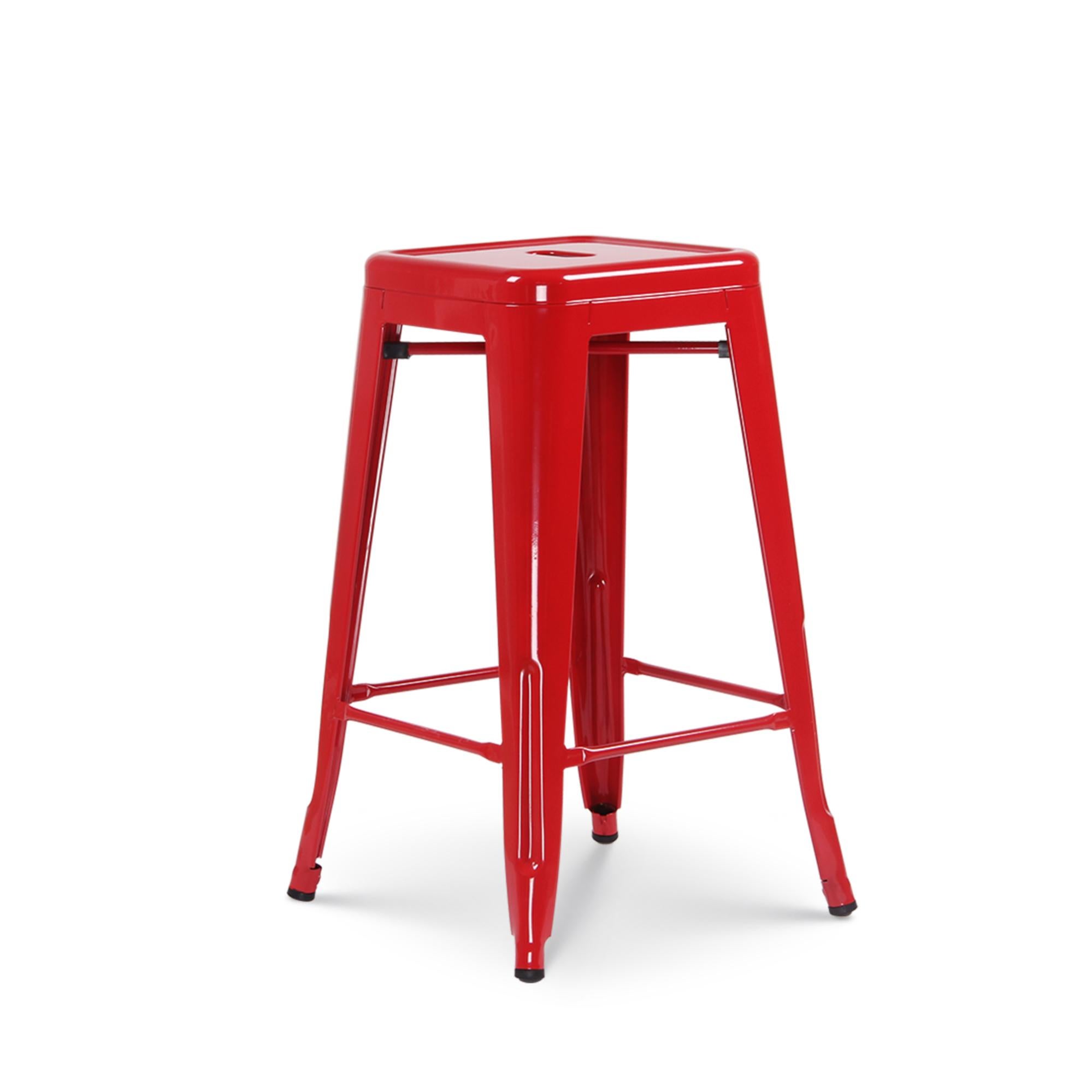 KOSMI Sgabello Da Bar In Stile Industriale Rosso Lucido Altezza 66 kosmi-sgabello-da-bar-in-stile-industriale-rosso-lucido-altezza-66