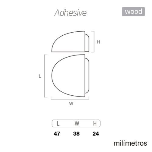 8 Un. Butée de porte adhésive en bois de chêne naturel 47x38MM - 4